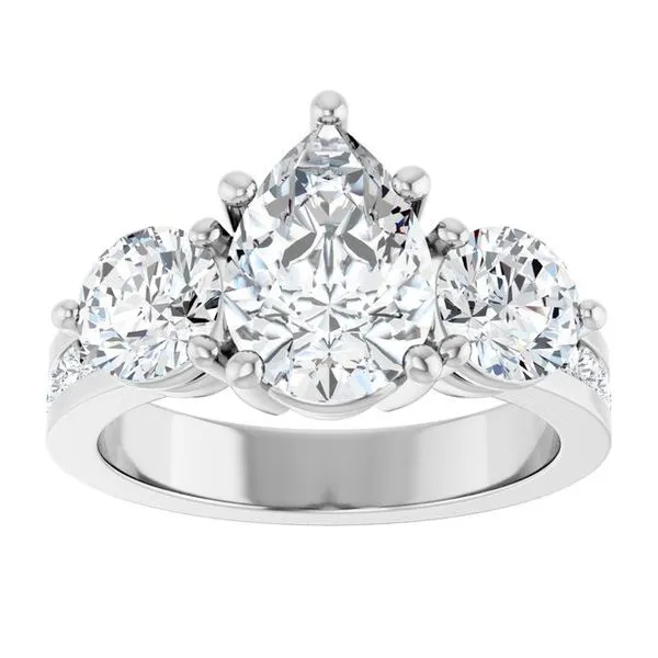 Three-Stone Engagement Ring Image 3 Von's Jewelry, Inc. Lima, OH
