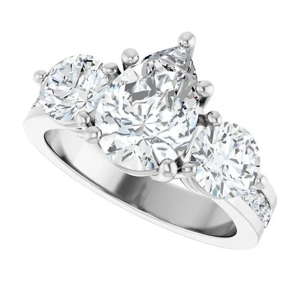 Three-Stone Engagement Ring Image 5 Von's Jewelry, Inc. Lima, OH