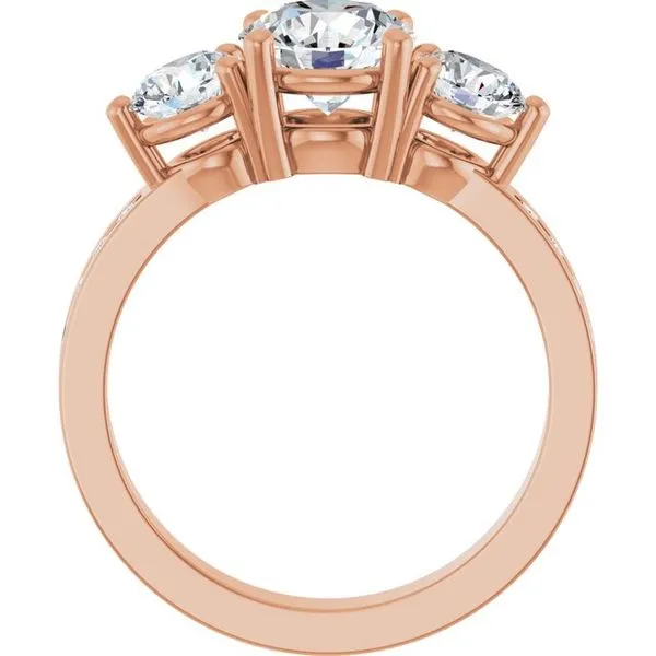 Three-Stone Engagement Ring Image 2 Von's Jewelry, Inc. Lima, OH