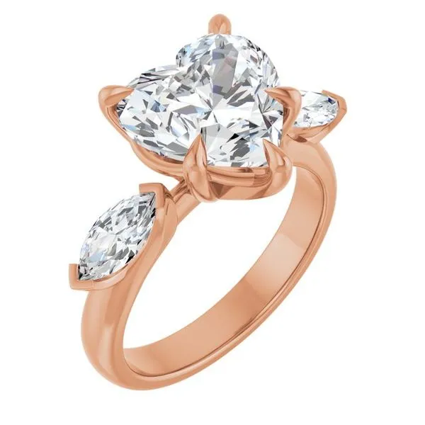 Claw-Prong Three-Stone Engagement Ring The