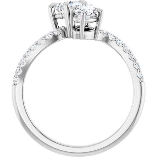 Two Stone Round Bypass Ring Setting – Sterling Silver .925, Unbranded, Prong Style, Sizable