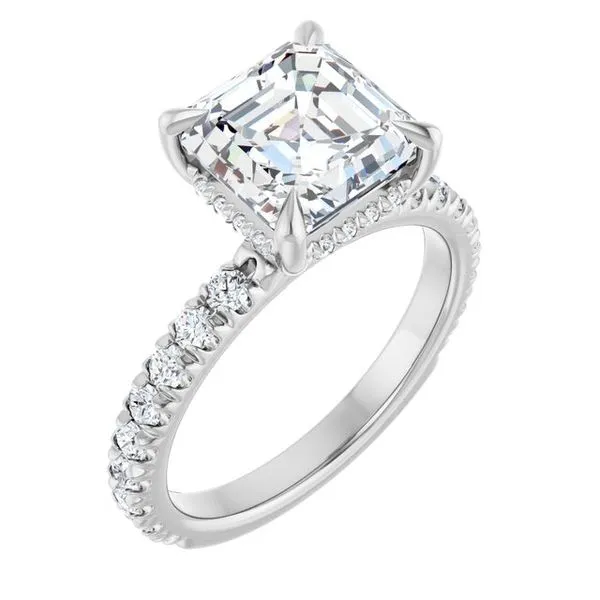 Claw-Prong Hidden Halo-Style Engagement Ring Greenfield Jewelers Pittsburgh, PA