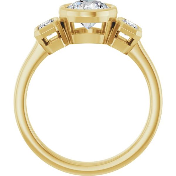 Bezel-Set Three-Stone Engagement Ring Image 2 Blue Water Jewelers Saint Augustine, FL