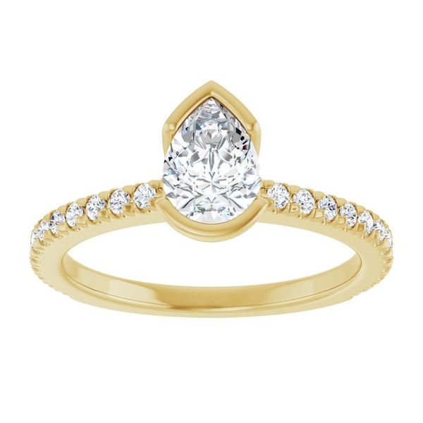 Half-Bezel Engagement Ring Image 3 The Diamond Ring Co San Jose, CA
