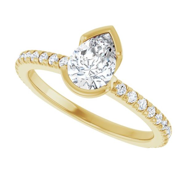Half-Bezel Engagement Ring Image 5 The Diamond Ring Co San Jose, CA