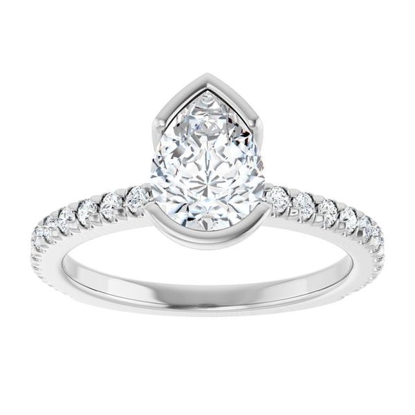 Half-Bezel Engagement Ring Image 3 Berilian Jewelers Folsom, CA