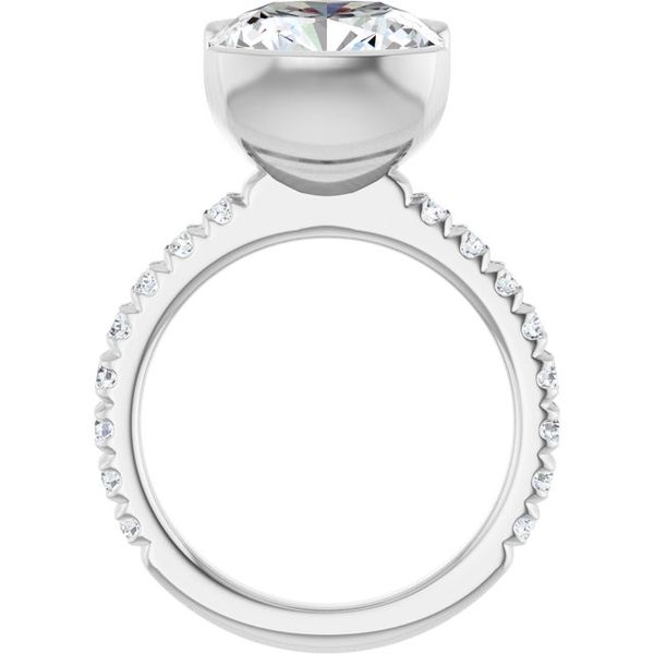 Half-Bezel Engagement Ring Image 2 Austin's Fine Diamonds & Jewelry Lyndhurst, NJ