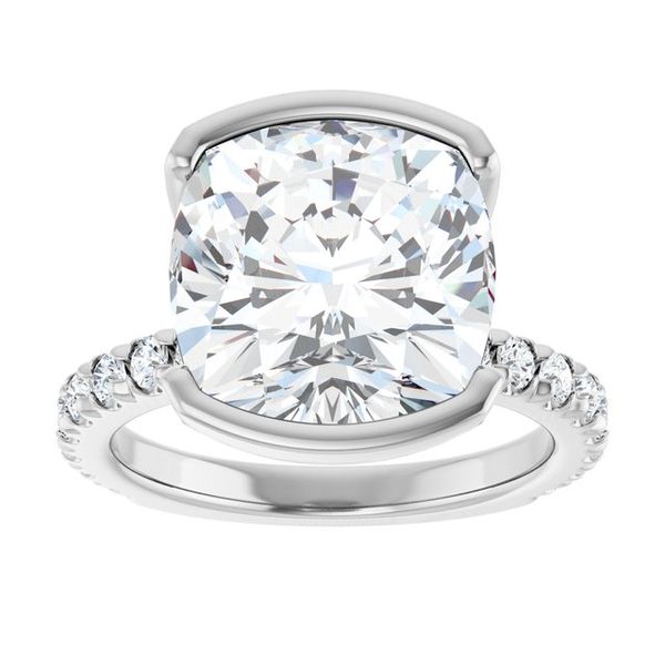 Half-Bezel Engagement Ring Image 3 Austin's Fine Diamonds & Jewelry Lyndhurst, NJ