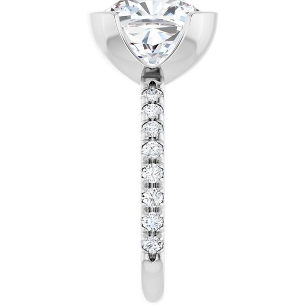 Half-Bezel Engagement Ring Image 4 Austin's Fine Diamonds & Jewelry Lyndhurst, NJ