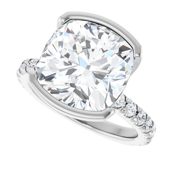 Half-Bezel Engagement Ring Image 5 Austin's Fine Diamonds & Jewelry Lyndhurst, NJ