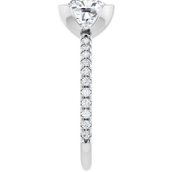 Half-Bezel Engagement Ring Image 4 Designer Jewelers Westborough, MA