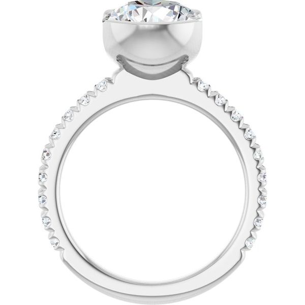 Half-Bezel Engagement Ring Image 2 Brynn Marr Jewelers Jacksonville, NC