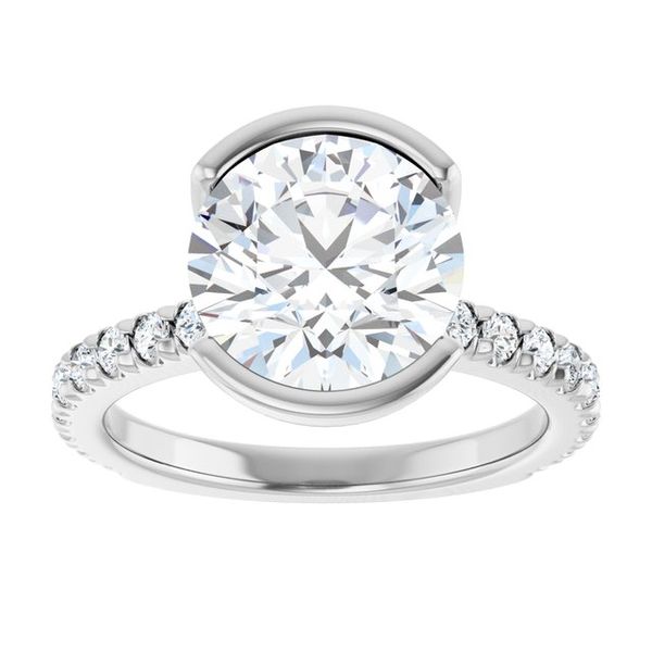 Half-Bezel Engagement Ring Image 3 Brynn Marr Jewelers Jacksonville, NC