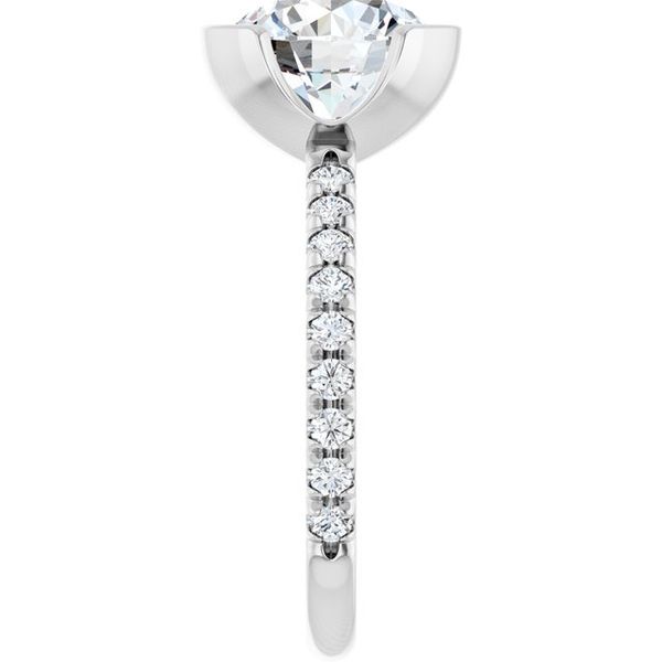 Half-Bezel Engagement Ring Image 4 Brynn Marr Jewelers Jacksonville, NC