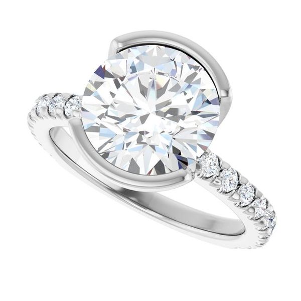 Half-Bezel Engagement Ring Image 5 Brynn Marr Jewelers Jacksonville, NC