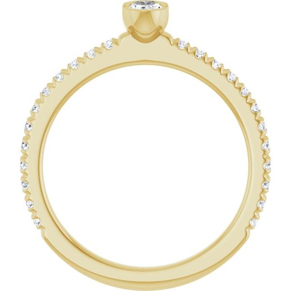 Half-Bezel Engagement Ring Image 2 Heartland Gold Wauchula, FL