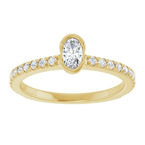 Half-Bezel Engagement Ring Image 3 Heartland Gold Wauchula, FL