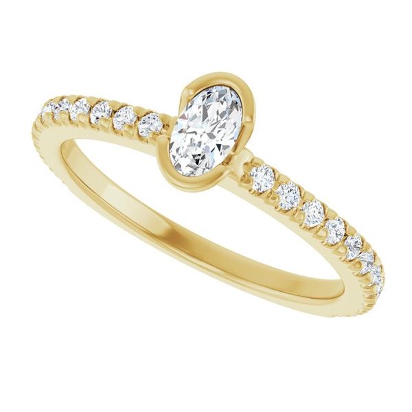 Half-Bezel Engagement Ring Image 5 Heartland Gold Wauchula, FL