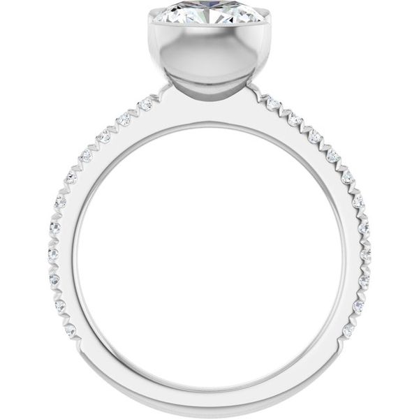 Half-Bezel Engagement Ring Image 2 The Diamond Ring Co San Jose, CA