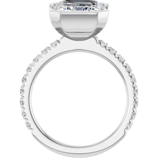 Half-Bezel Engagement Ring Image 2 The Diamond Ring Co San Jose, CA
