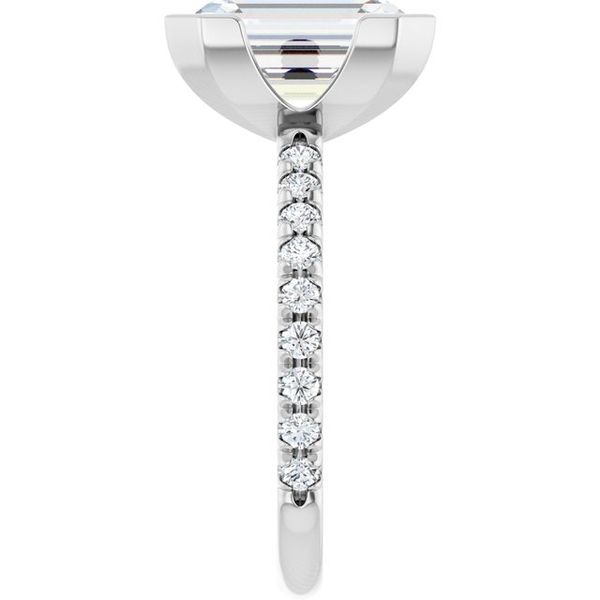 Half-Bezel Engagement Ring Image 4 The Diamond Ring Co San Jose, CA