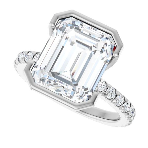 Half-Bezel Engagement Ring Image 5 The Diamond Ring Co San Jose, CA