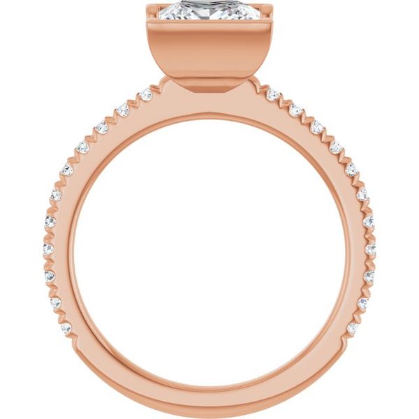 Half-Bezel Engagement Ring Image 2 The Diamond Ring Co San Jose, CA