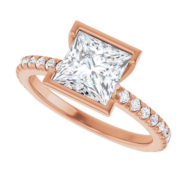 Half-Bezel Engagement Ring Image 5 The Diamond Ring Co San Jose, CA