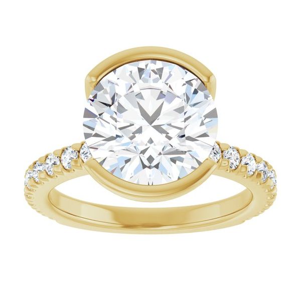 Half-Bezel Engagement Ring Image 3 Berilian Jewelers Folsom, CA