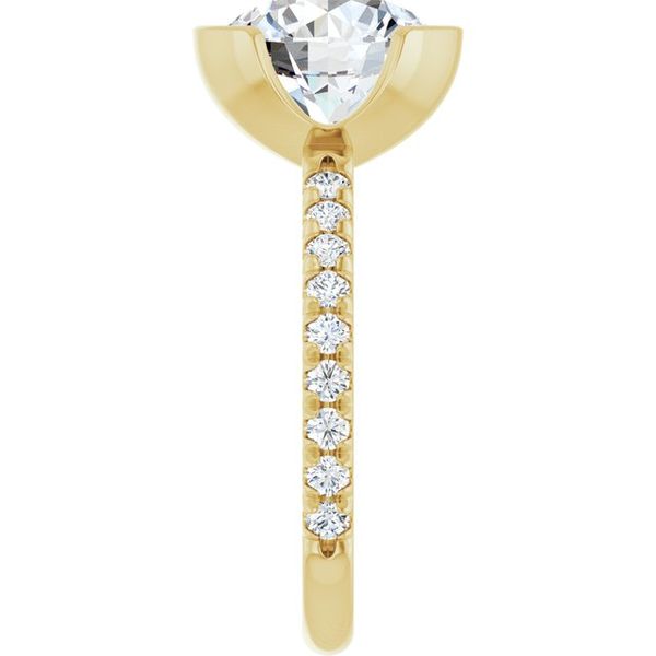 Half-Bezel Engagement Ring Image 4 Berilian Jewelers Folsom, CA