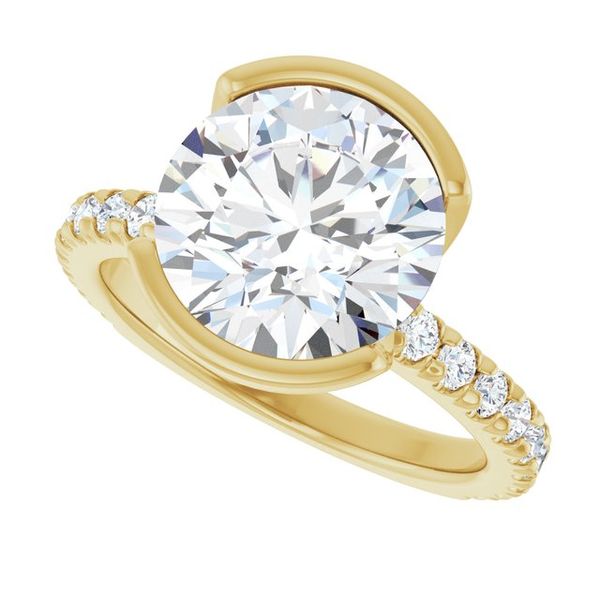 Half-Bezel Engagement Ring Image 5 Berilian Jewelers Folsom, CA