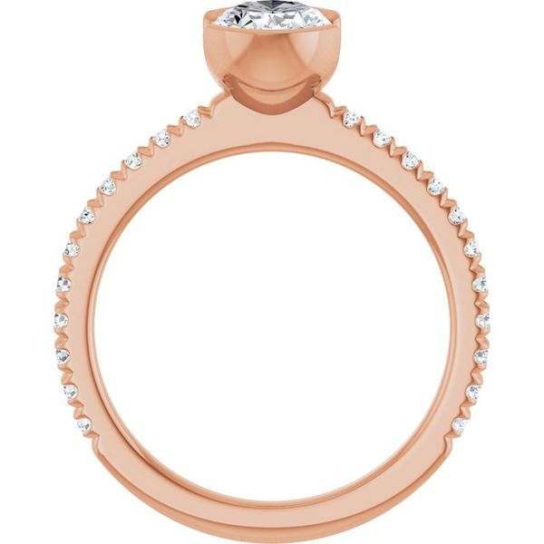 Half-Bezel Engagement Ring Image 2 Designer Jewelers Westborough, MA