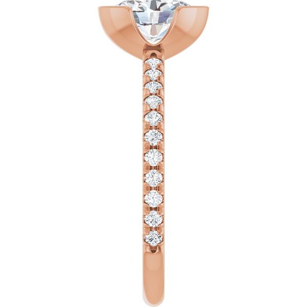 Half-Bezel Engagement Ring Image 4 Designer Jewelers Westborough, MA