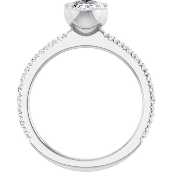 Half-Bezel Engagement Ring Image 2 The Diamond Ring Co San Jose, CA
