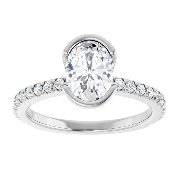Half-Bezel Engagement Ring Image 3 The Diamond Ring Co San Jose, CA