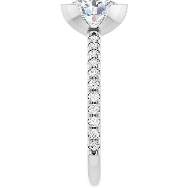 Half-Bezel Engagement Ring Image 4 The Diamond Ring Co San Jose, CA