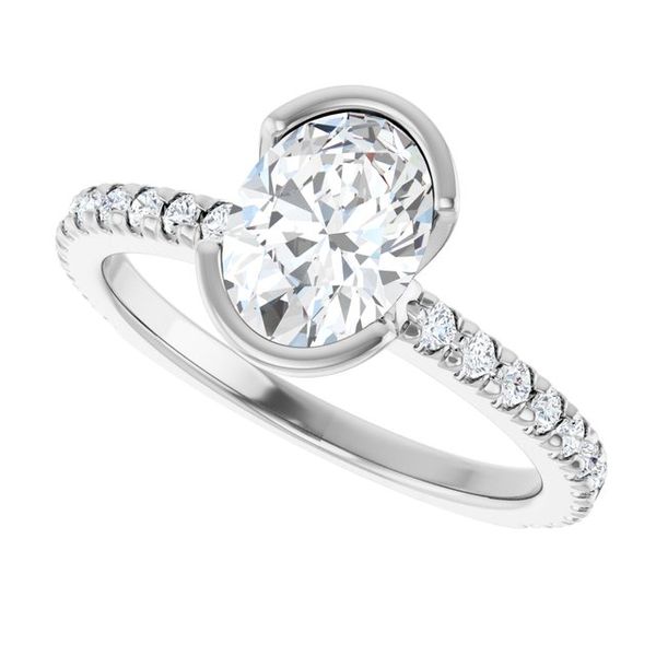 Half-Bezel Engagement Ring Image 5 The Diamond Ring Co San Jose, CA