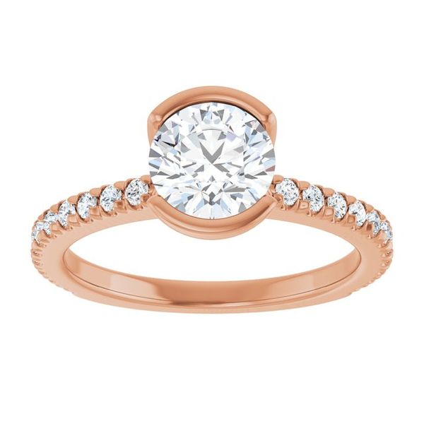 Half-Bezel Engagement Ring Image 3 The Diamond Ring Co San Jose, CA