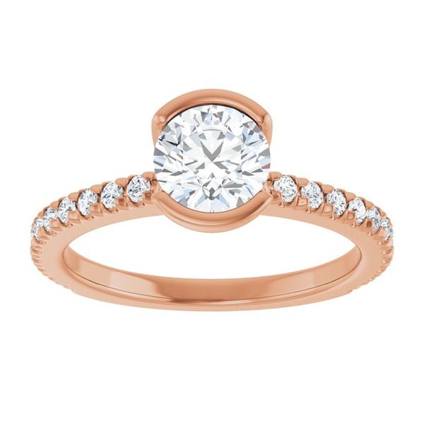 Half-Bezel Engagement Ring Image 3 The Diamond Ring Co San Jose, CA