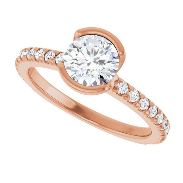 Half-Bezel Engagement Ring Image 5 The Diamond Ring Co San Jose, CA