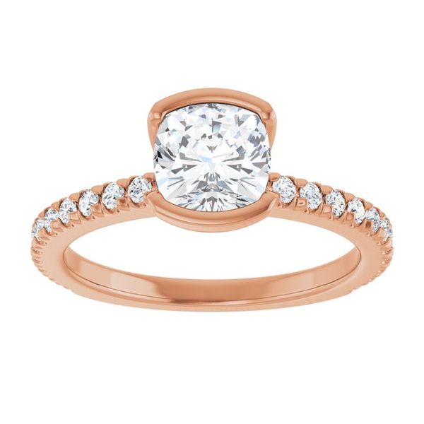Half-Bezel Engagement Ring Image 3 Heartland Gold Wauchula, FL