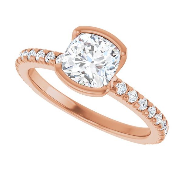 Half-Bezel Engagement Ring Image 5 Heartland Gold Wauchula, FL
