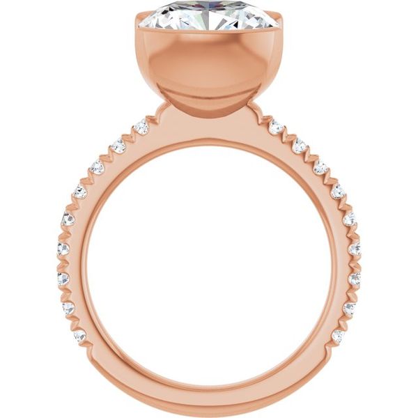 Half-Bezel Engagement Ring Image 2 The Diamond Ring Co San Jose, CA
