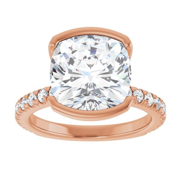 Half-Bezel Engagement Ring Image 3 The Diamond Ring Co San Jose, CA