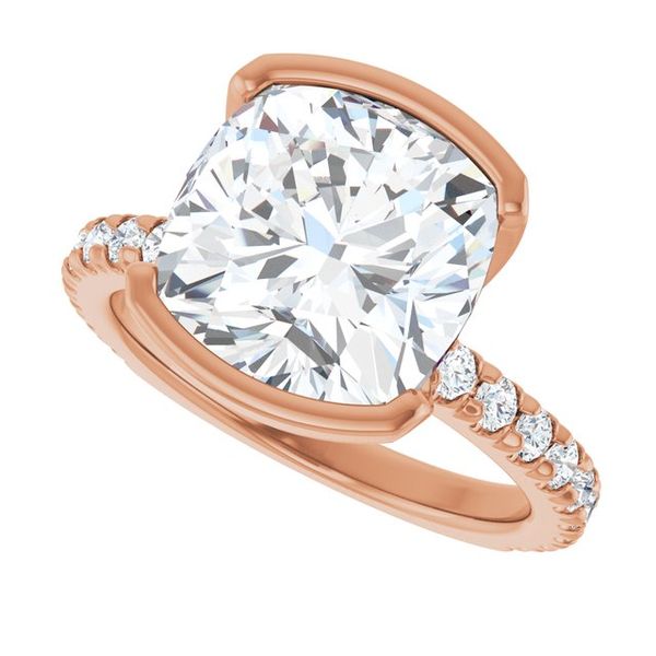 Half-Bezel Engagement Ring Image 5 The Diamond Ring Co San Jose, CA