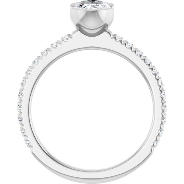 Half-Bezel Engagement Ring Image 2 Designer Jewelers Westborough, MA