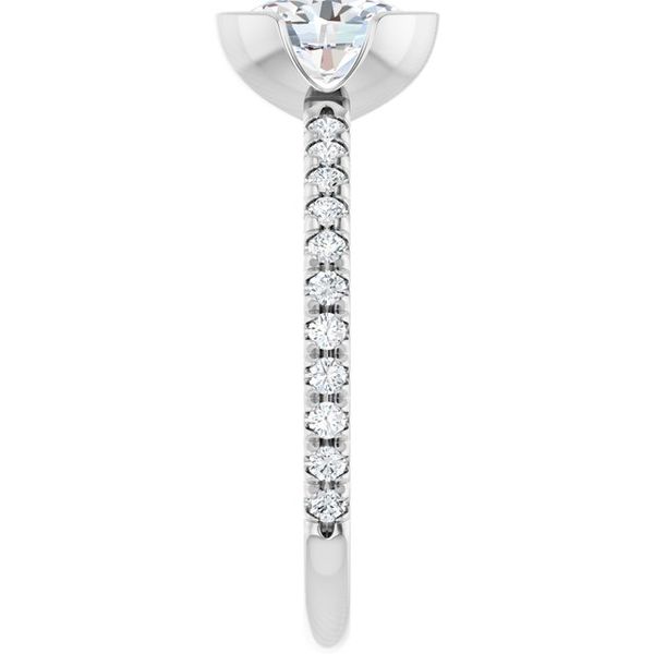 Half-Bezel Engagement Ring Image 4 Designer Jewelers Westborough, MA