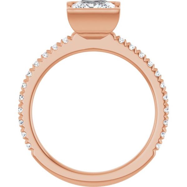Half-Bezel Engagement Ring Image 2 Designer Jewelers Westborough, MA