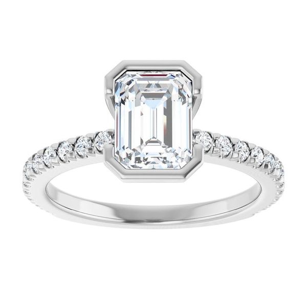 Half-Bezel Engagement Ring Image 3 The Jewelry Source El Segundo, CA