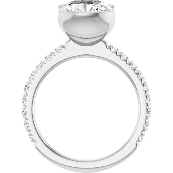 Half-Bezel Engagement Ring Image 2 Brynn Marr Jewelers Jacksonville, NC